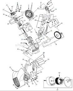 Part Location Diagram of HS010101AJ Campbell Hausfeld Crankshaft & Bearing Cap Assembly